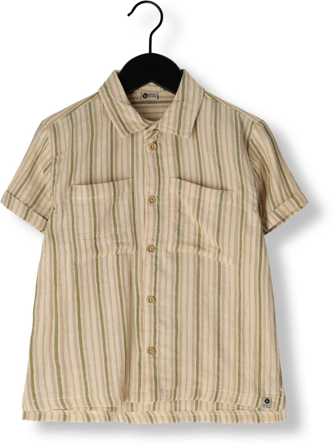 DAILY7 Jongens Overhemden Shirt Shortsleeve Stripe Zand