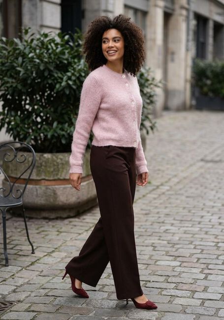 Roze SECOND FEMALE Vest ANDREA KNIT RIB LS CARDIGAN - large