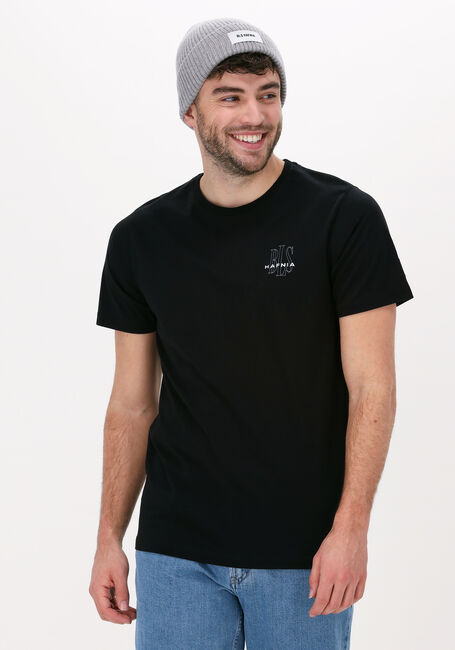 Zwarte BLS HAFNIA T-shirt MINI OUTLINE LOGO T-SHIRT - large