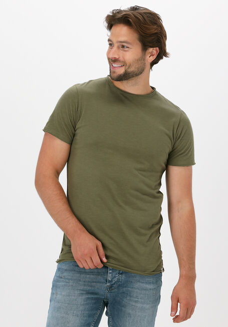 Donkergroene DSTREZZED T-shirt MC. QUEEN BASIC TEE ORGANIC SLUB JERSEY - large