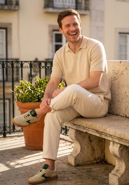 Creme SELECTED MEN Polo SLHMATTIS SS KNIT SUN OPEN POLO NOOS - large