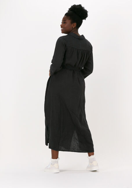 Zwarte BY-BAR Midi jurk IRENE LINEN DRESS - large
