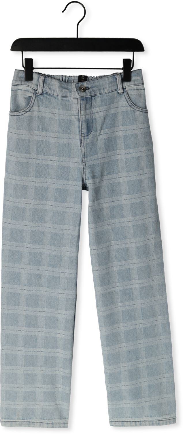 LOOXS 10sixteen geruite loose fit jeans lichtblauw Meisjes Denim Ruit 170 176