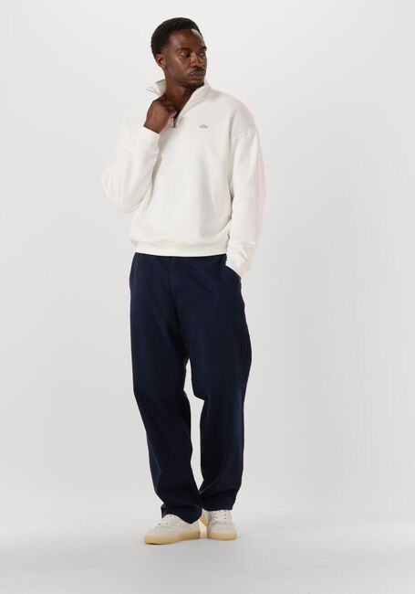 Creme LACOSTE Trui LOOSE FIT ZIP NECK FLEECE SWEATSHIRT - large