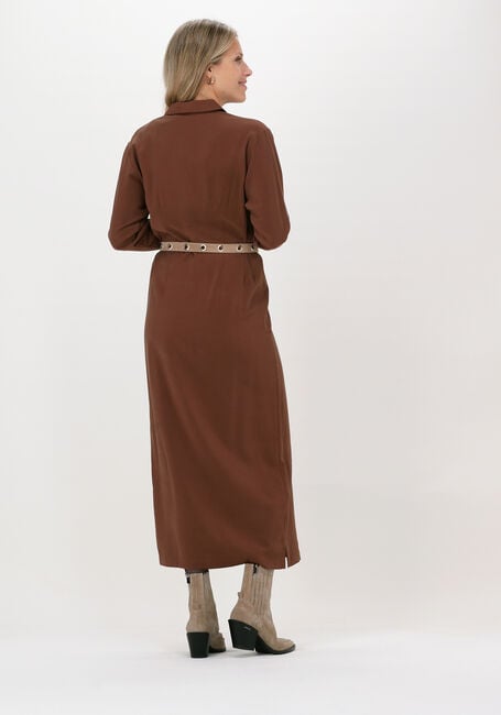 Bruine ANOTHER LABEL Maxi jurk SJOROER DRESS L/S - large