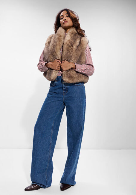 Zand VANESSA BRUNO Faux fur jas MARCELLO VEST - large
