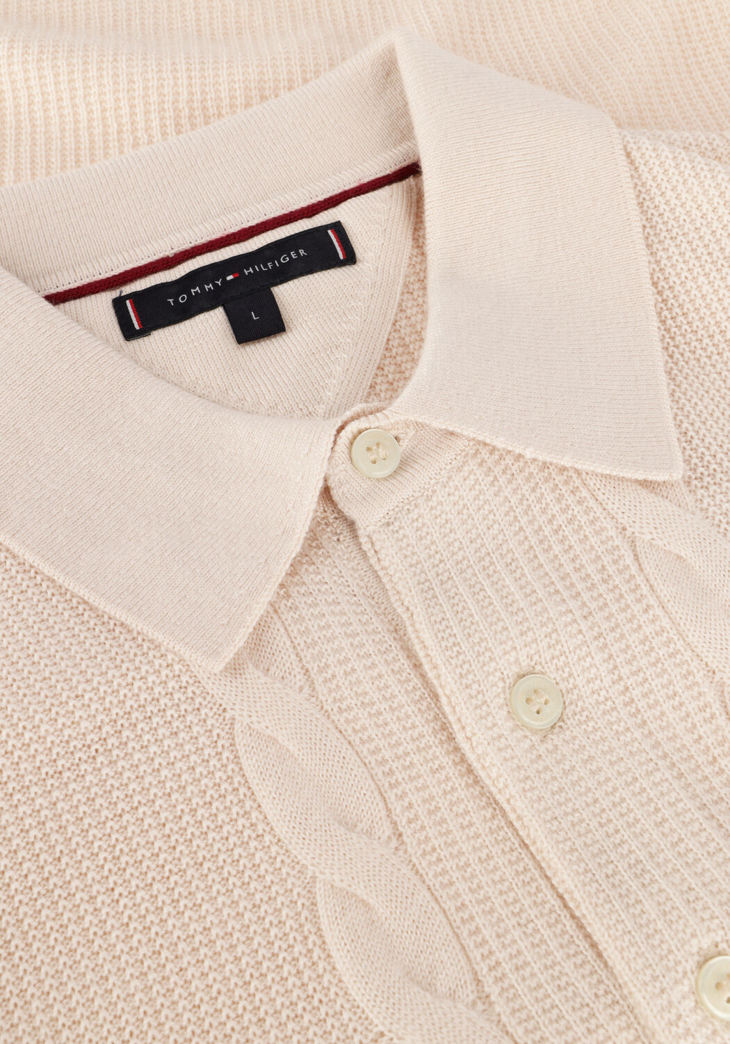 Beige TOMMY HILFIGER Polo DC CABLE POLO - large