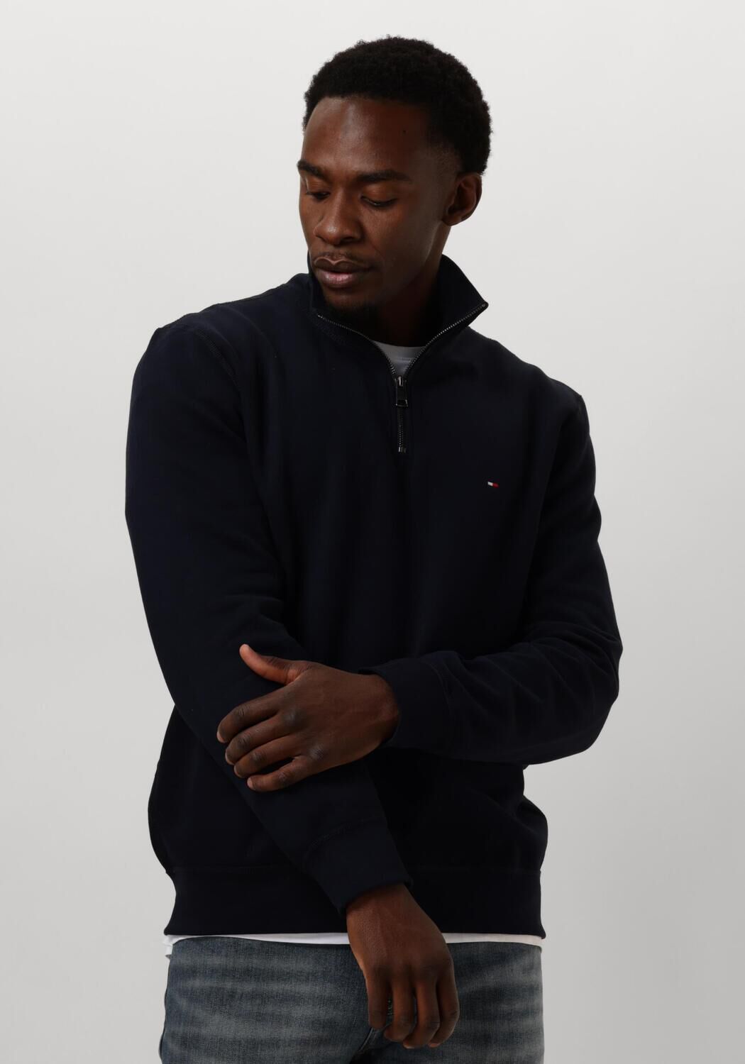 TOMMY HILFIGER Heren Truien & Vesten Essential Fleece 1 4 Zip Donkerblauw