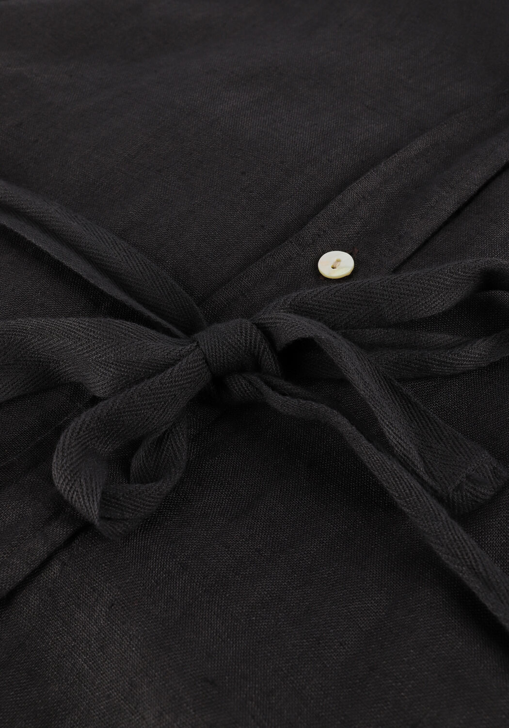 Zwarte BY-BAR Midi jurk IRENE LINEN DRESS - large