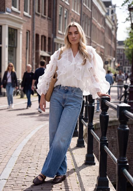Gebroken wit DANTE6 Blouses DANTE6-PHORA TULLE RUFFLED TOP - large