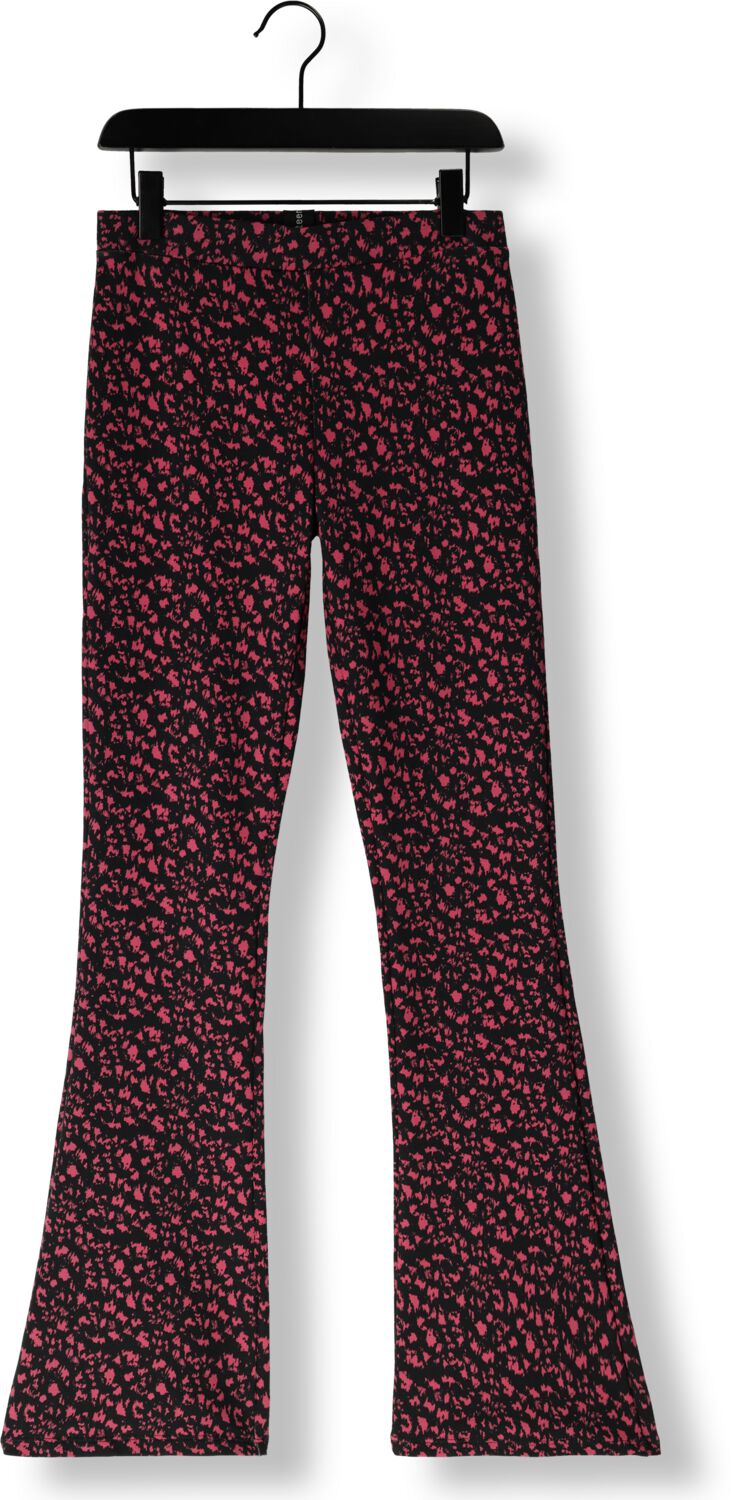 LOOXS 10sixteen flared broek met all over print roze zwart Meisjes Stretchkatoen 170 176