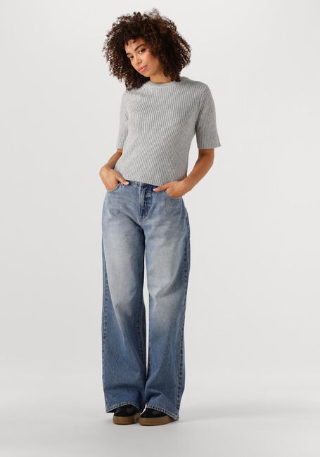 Grijze OBJECT Trui OBJELVA 2/4 RE O-NECK KNIT - large