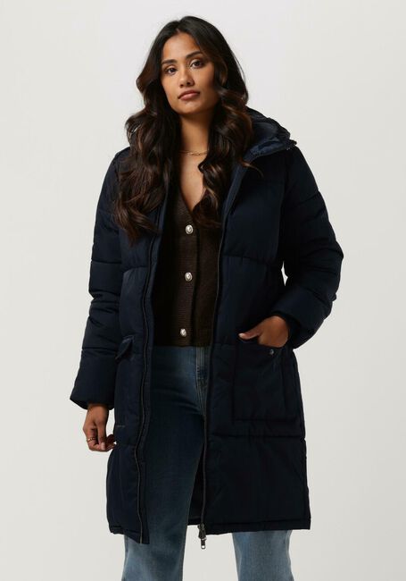 Donkerblauwe OBJECT Gewatteerde jas HANNA L/S LONG JACKET - large