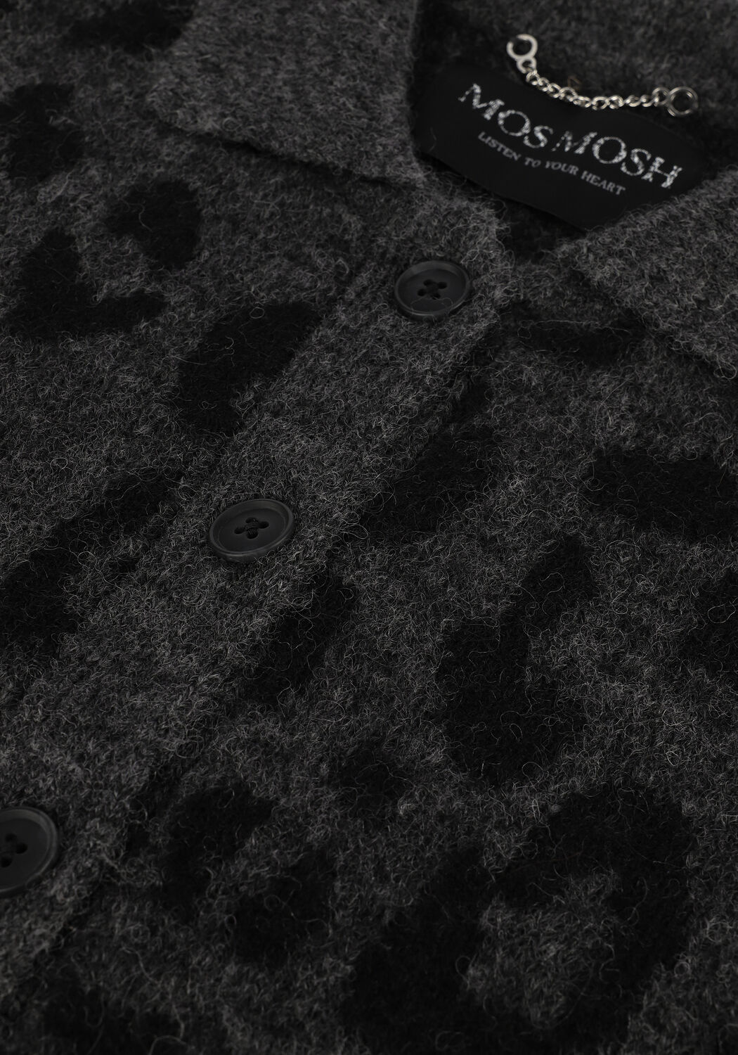 Grijze MOS MOSH Vest MIZANA LEO KNIT CARDIGAN - large