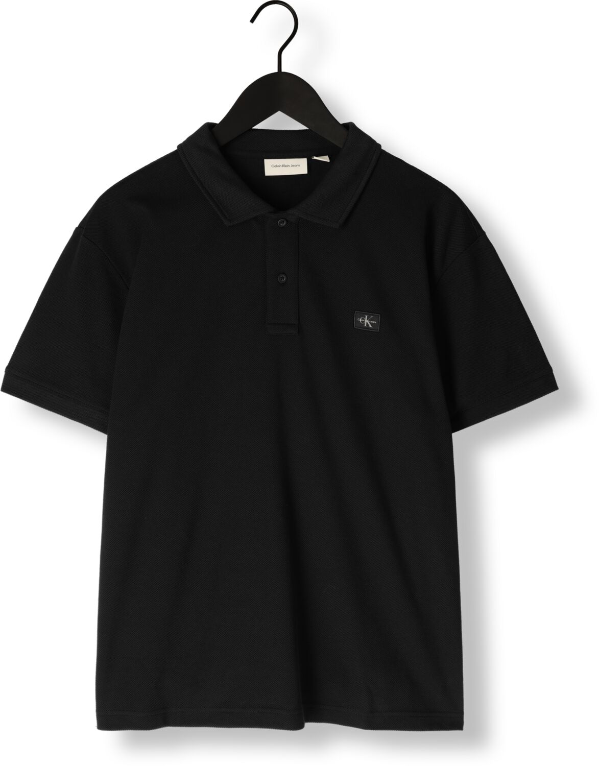 CALVIN KLEIN Heren Polo's & T-shirts Woven Label Polo Zwart