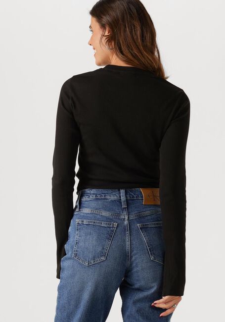 Zwarte CALVIN KLEIN Tops & T-shirts WOVEN LABEL RIB LS TOP - large