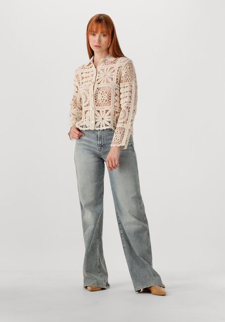 Ecru SUMMUM Vest SHORT CARDIGAN FLOWER CROCHET KNIT - large