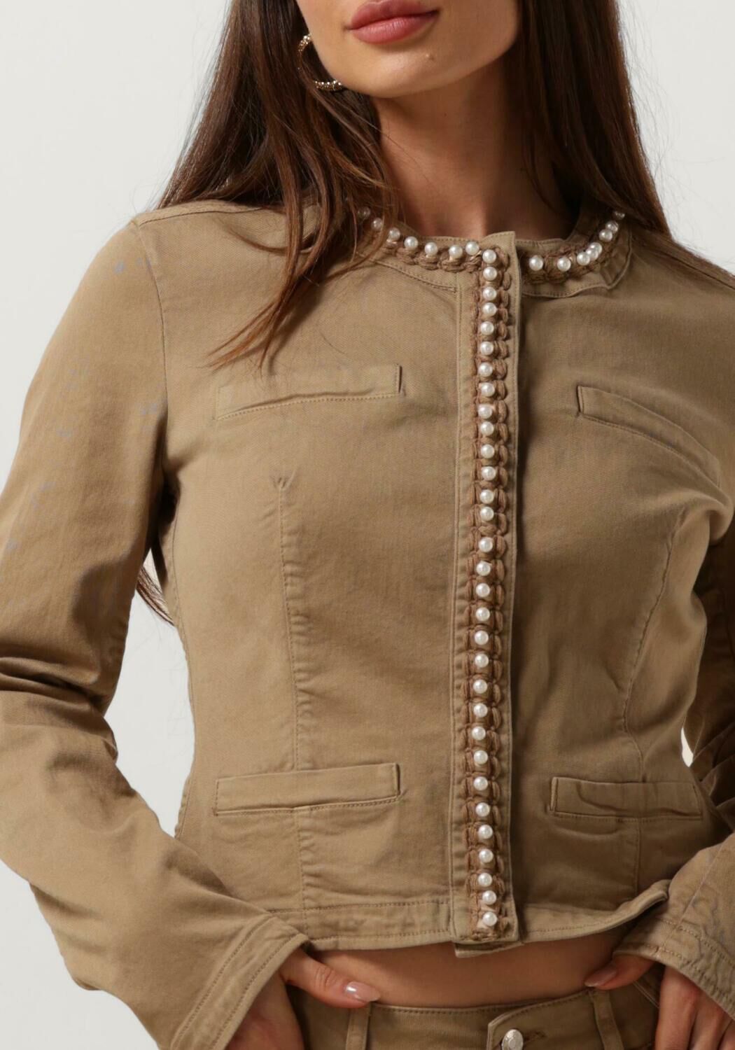LIU JO Dames Jassen Drill Stretch Mix Jacket Beige