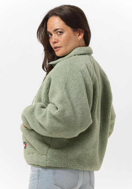 Groene TOMMY JEANS Teddy jas TJW REVERSIBLE SHERPA JACKET - large