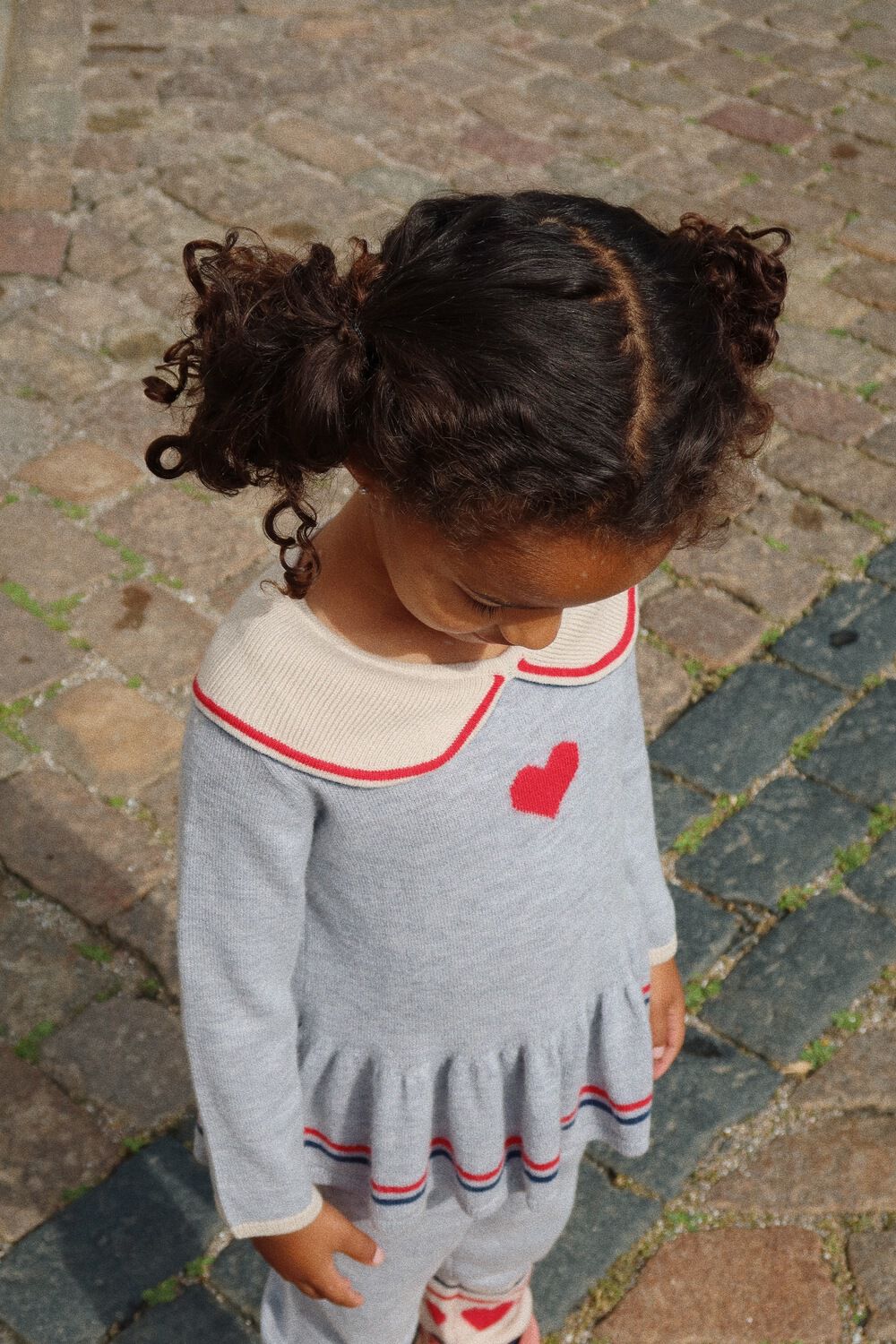 Grijze KONGES SLOJD Trui MAXIME KNIT COLLAR BLOUSE - large