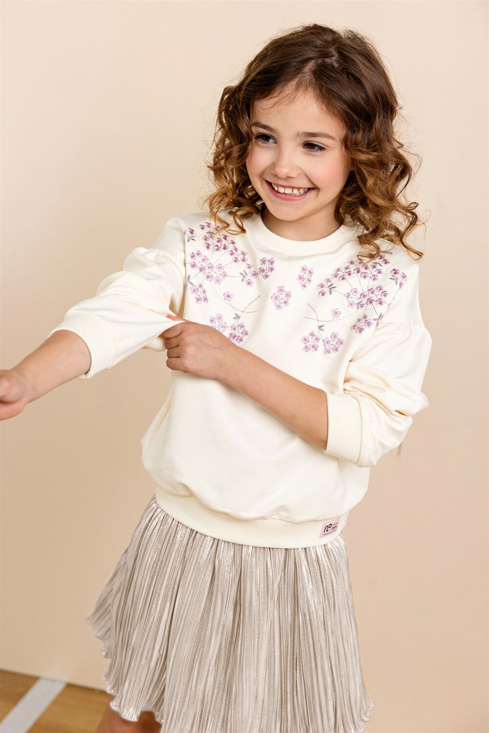 Gouden NONO Mini jurk NELE METALLIC PLISSEE SKIRT - large