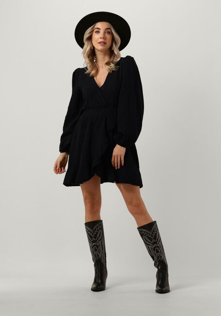 Zwarte ALIX THE LABEL Mini jurk LADIES WOVEN FAKE WRAP DRESS - large