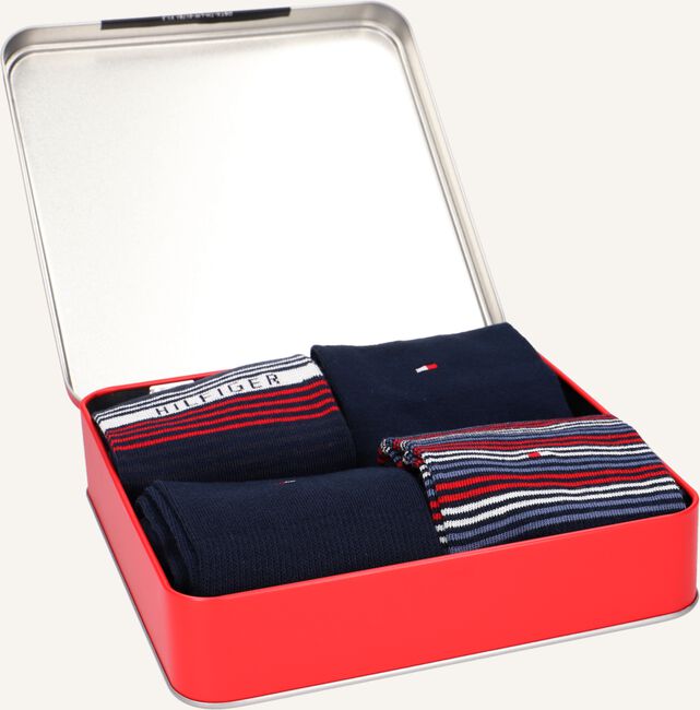Blauwe TOMMY HILFIGER Sokken TH MEN SOCK 4P TIN GIFTBOX Blauwe TOMMY HILFIGER Sokken TH MEN SOCK 4P TIN GIFTBOX - large