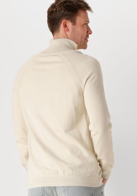Beige CAST IRON Trui HALF ZIP COLLAR COTTON STRETCH - large