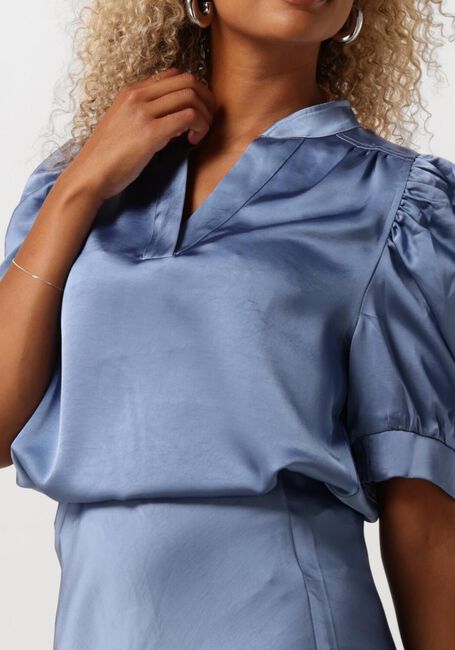 Lichtblauwe NEO NOIR Blouses ROELLA HEAVY SATEEN BLOUSE - large