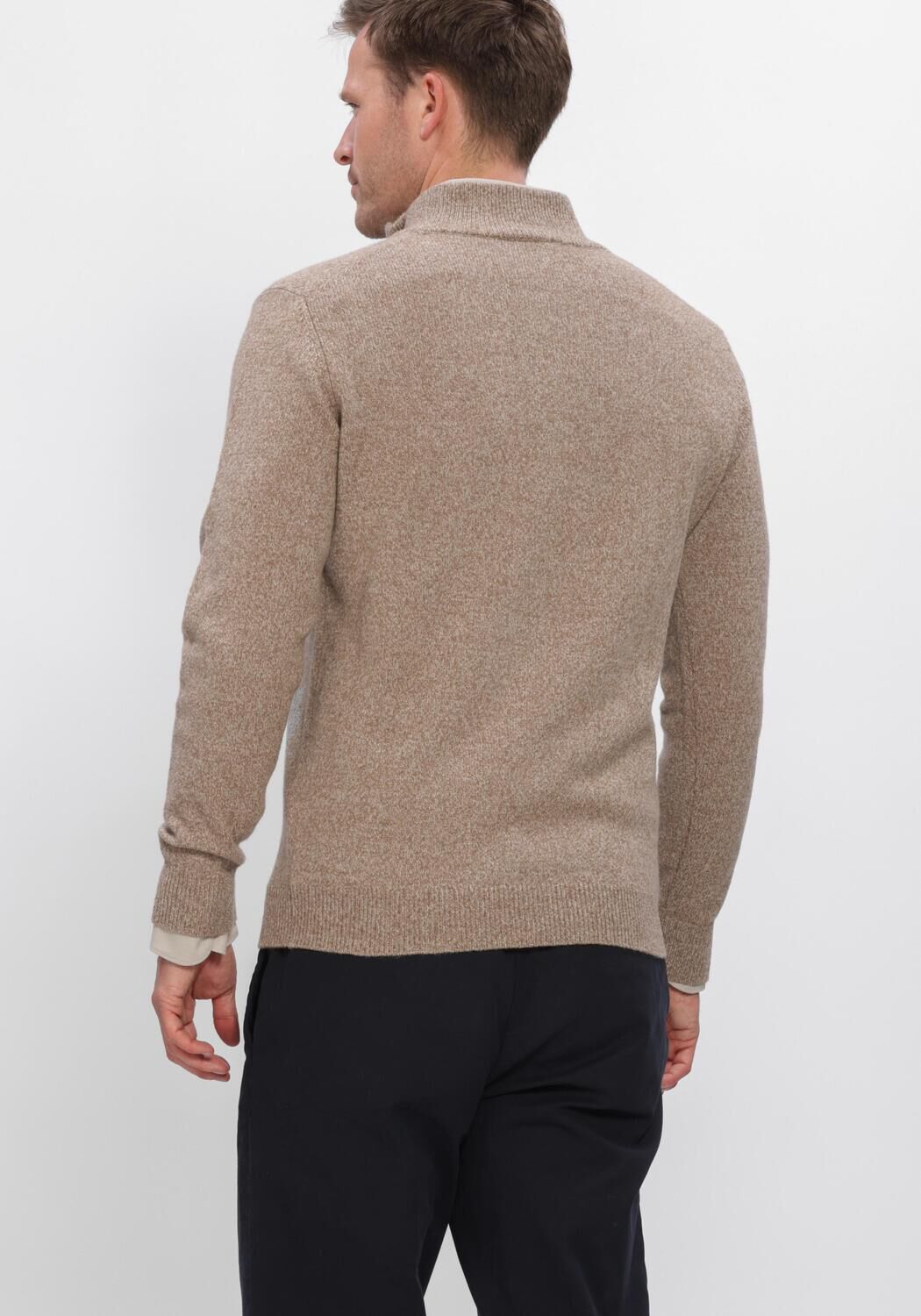 Beige PROFUOMO Trui PULLOVER HALF ZIP - large