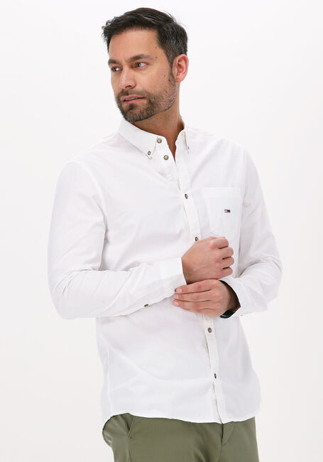 Witte TOMMY JEANS Casual overhemd TJM ESSENTIAL LIGHT TWILL SHIRT - large