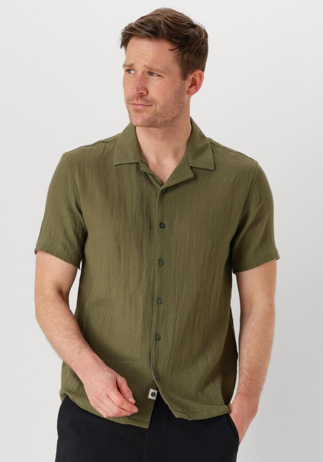 ANERKJENDT Heren Overhemden Akleon Structure S s Shirt 3 Olijf