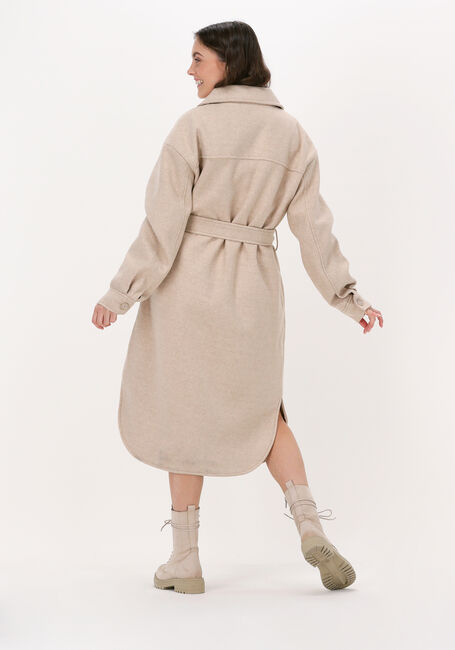 Beige NA-KD Mantel CHEST POCKET BELTED JACKET - large