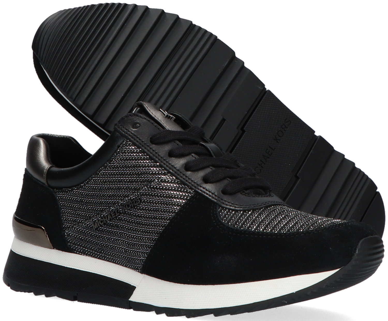 michael kors allie trainer sneakers black and gold