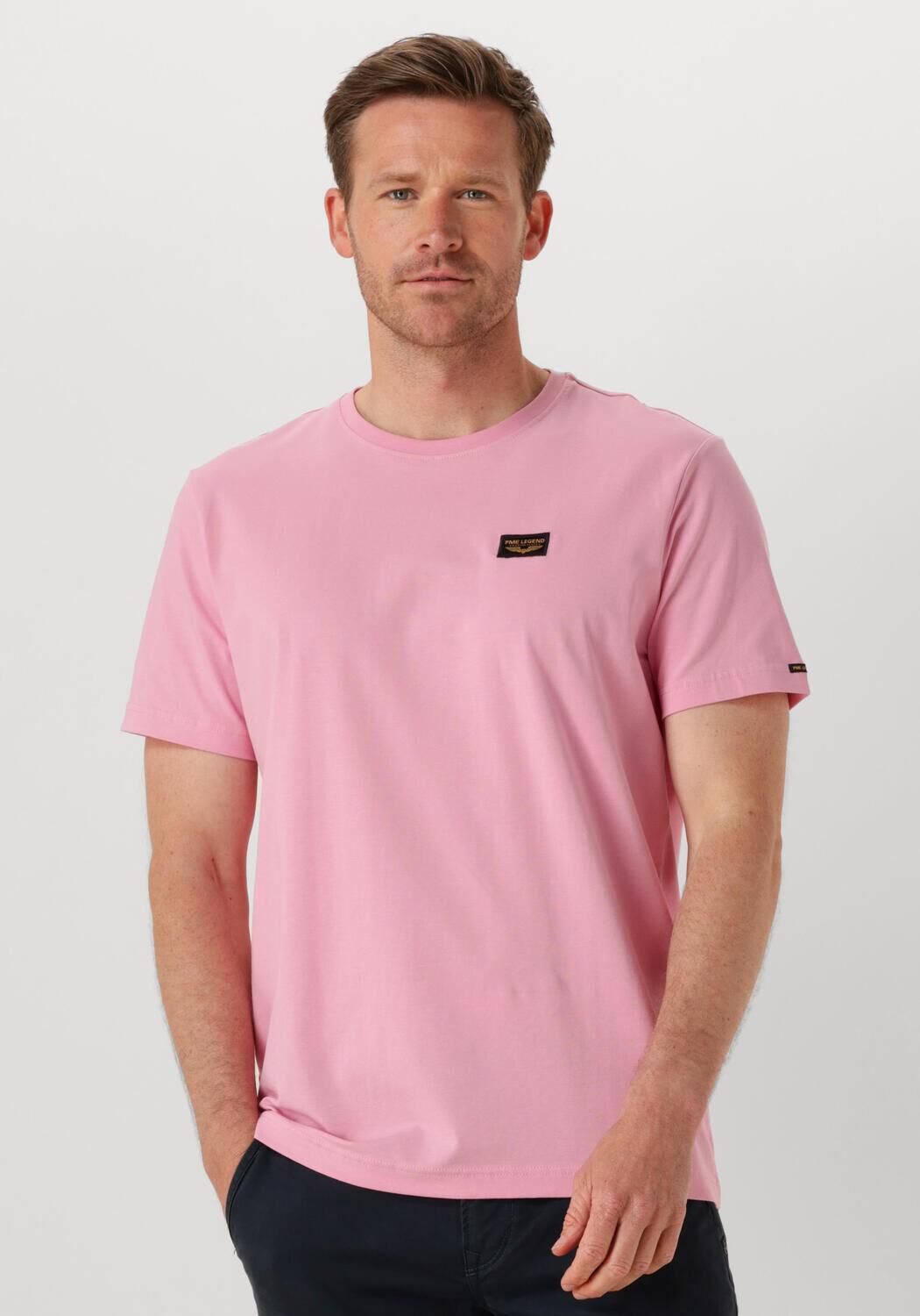 PME LEGEND Heren Polo's & T-shirts Short Sleeve R-neck Guyver Tee Roze