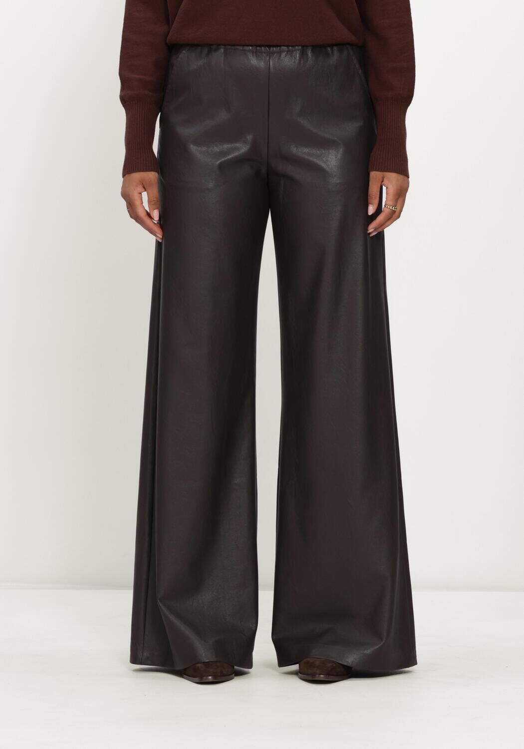 Bruine CAROLINE BISS Wijde broek 4570 - large