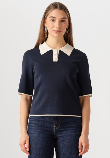 Donkerblauwe Y.A.S. Top YASMILLE SS KNIT PULLOVER - large