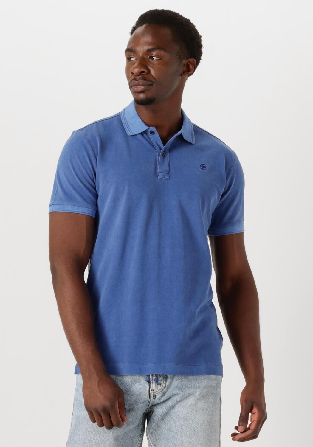 G-STAR RAW Heren Polo's & T-shirts Dunda Overdyed Slim Polo S\s Blauw