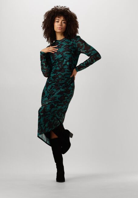 Groene POM AMSTERDAM Midi jurk CAMO TEAL GREEN MESH - large