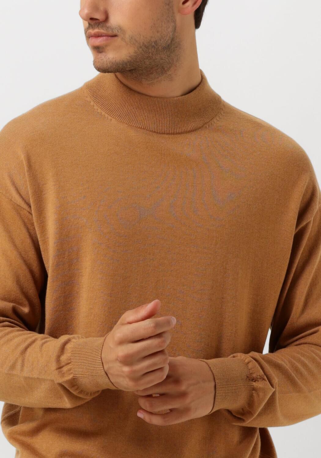 SCOTCH & SODA Heren Truien & Vesten Dropped Shoulder Mock Neck Pullover Camel