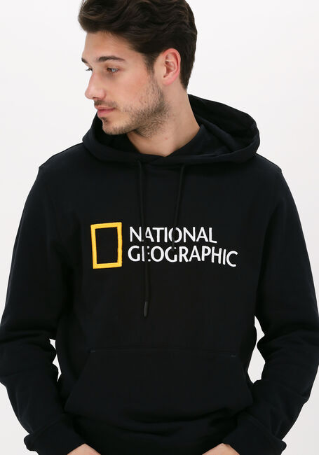 Zwarte NATIONAL GEOGRAPHIC Sweater UNISEX HOODY WITH BIG LOGO - large