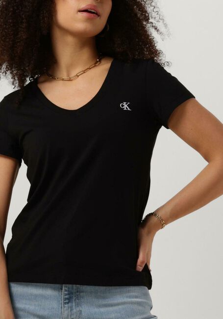 Zwarte CALVIN KLEIN T-shirt CK EMBROIDERY STRETCH - large