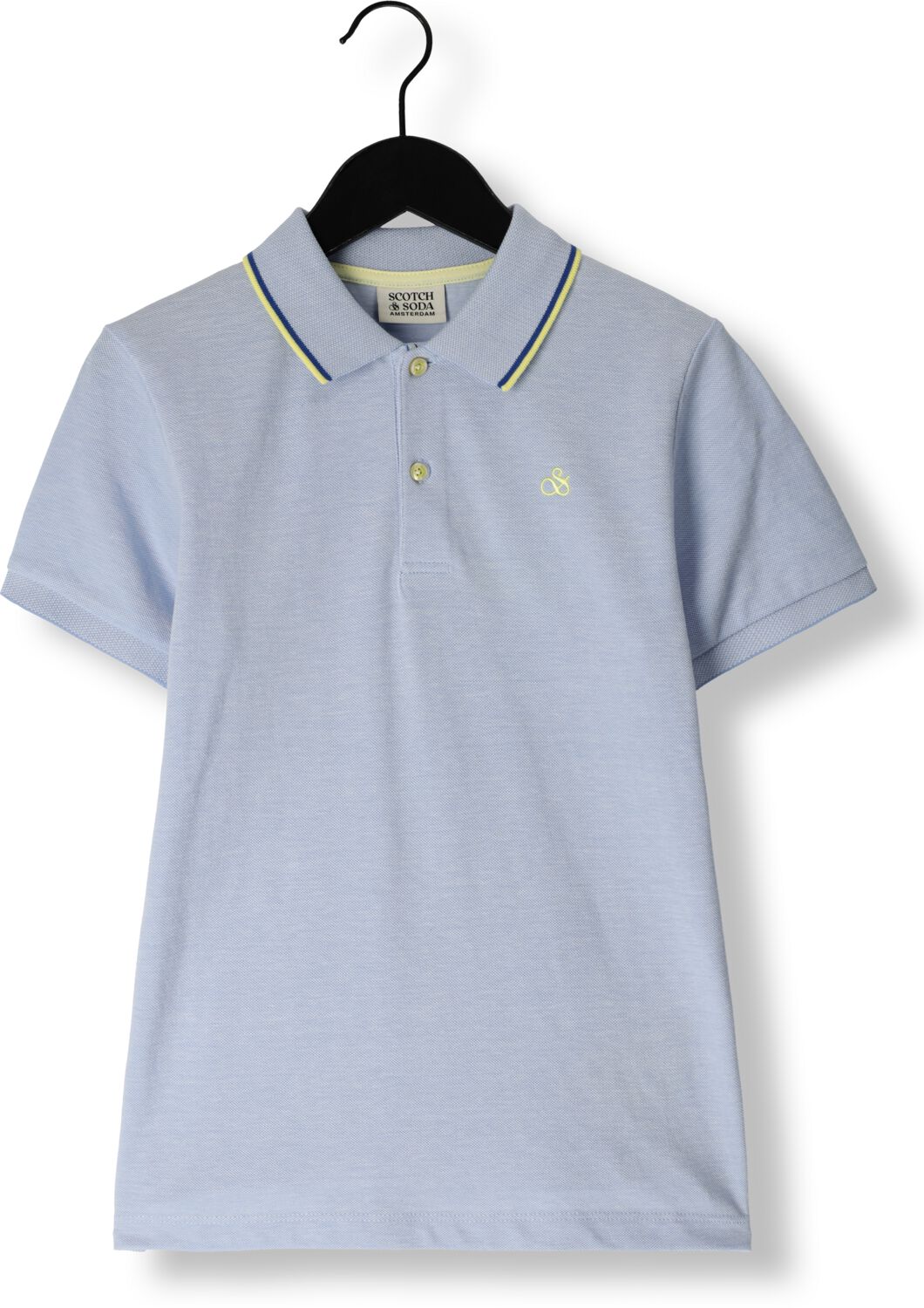 SCOTCH & SODA Jongens Polo's & T-shirts Two-tone Polo With Tipping Lichtblauw