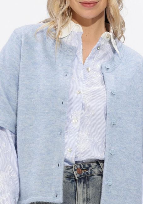 Lichtblauwe SELECTED WOMEN Trui SLFLULU 2/4 KNIT CARDIGAN - large