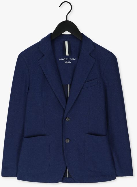 Blauwe PROFUOMO Colbert JACKET KNIT STRUCTURE MID BLUE - large