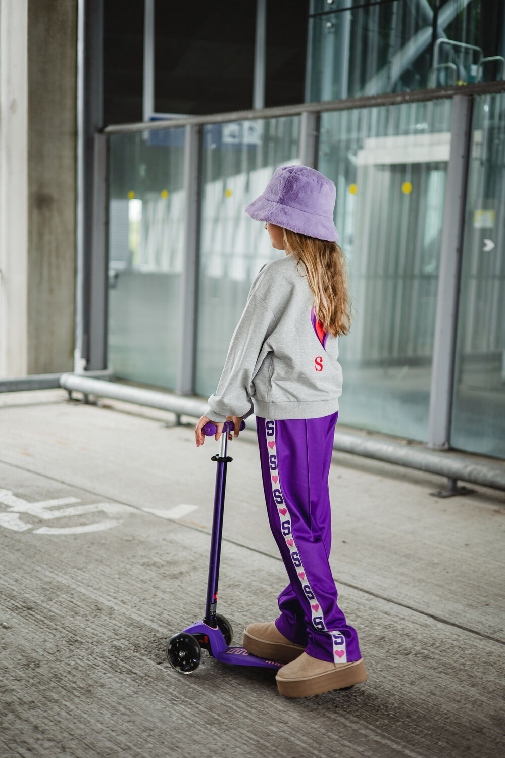 Paarse Salty Stitch Wijde broek TRACK PANTS - large