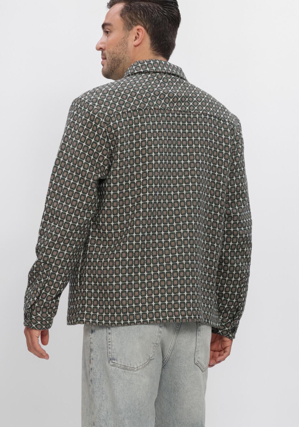 Donkergroene DSTREZZED Overshirt DS_LINO GOLFBALL OVERSHIRT - large