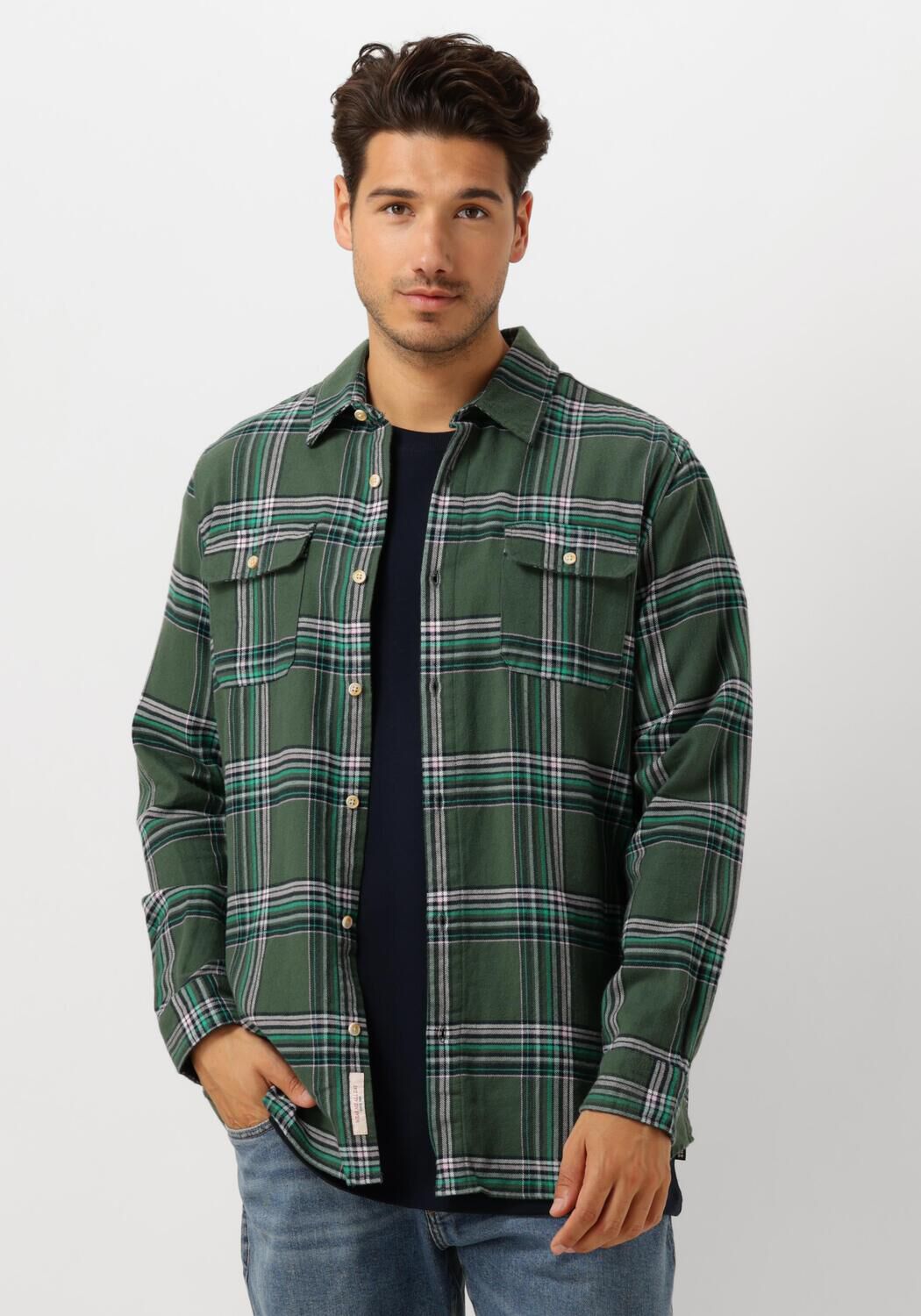SCOTCH & SODA Heren Overshirts Regular Fit Multicoloured Flannel Check Groen