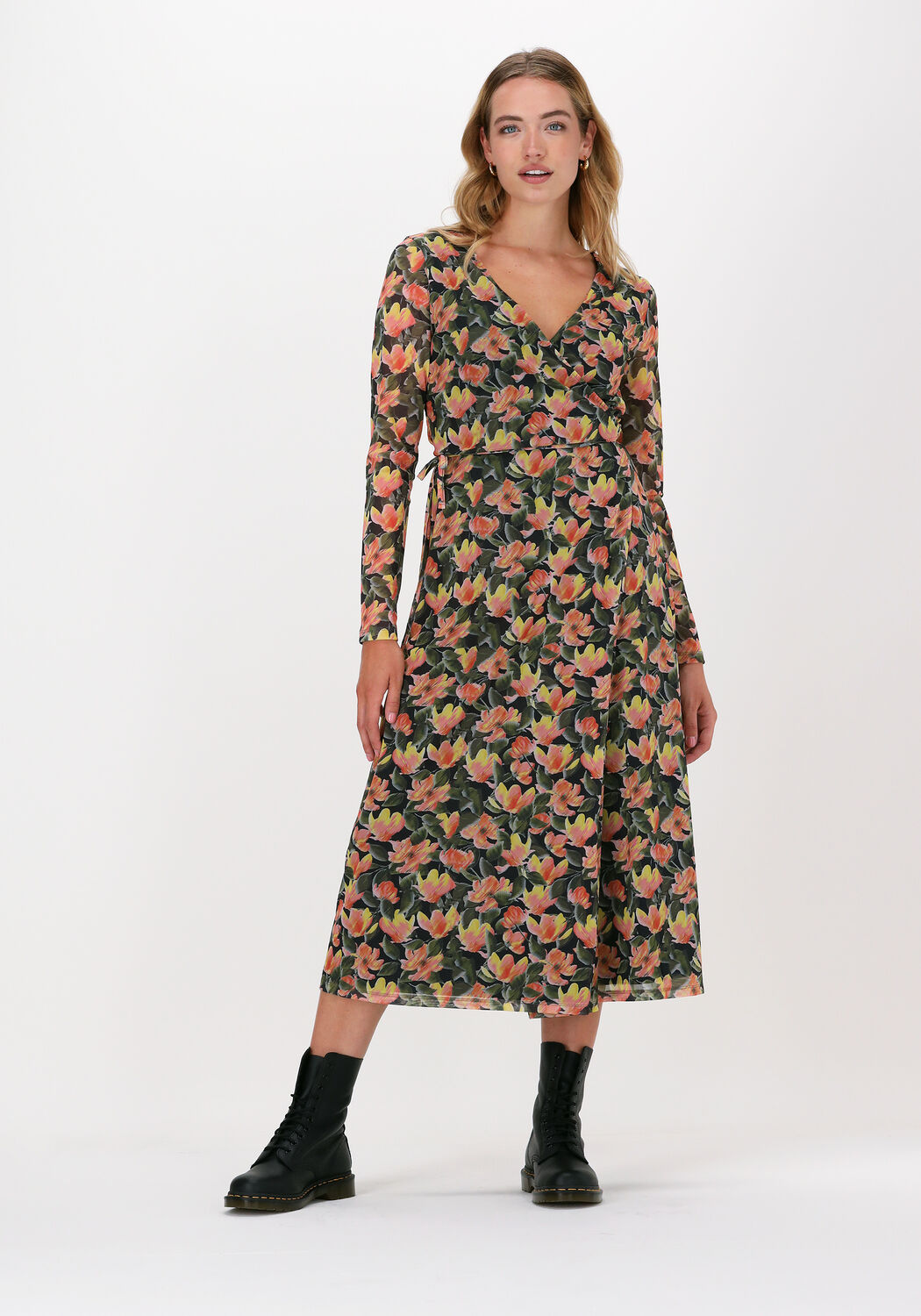 multi na kd midi jurk overlap midi dress