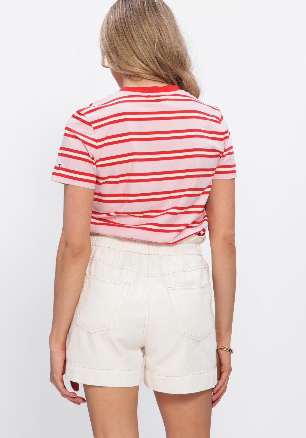 Roze TOMMY HILFIGER T-shirt TH SCRIPT REG C-NK SS TEE - large